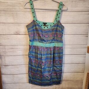 I Love Ronson Green Nwt Large Sleeveless 90s Y2K Beach Coastal Dress